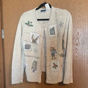 Erika Cream Festive Women's Cardigan